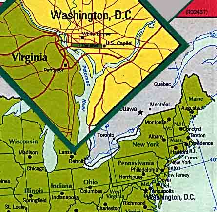 Big map of USA with all states and major cities labeled.