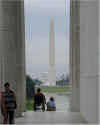 Capital Building and the Washington Monument as viewed from the Lincoln Memorial