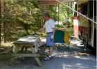 Michael doing breakfast outside at Sussex NB