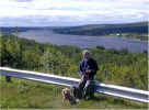 Michael with Penny and Nickey overlooking the St. John's River north of Fredericton