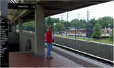 Michael waiting for the train to town