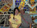 Janee and Michael in front of hte glass Masonic mosaic