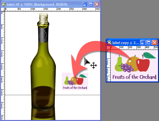 Use either a photo of a wine bottle, or paint your own, as I have done.