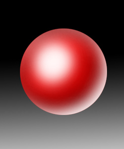 This red ball was shaded and highlighted with the airbrush.