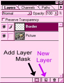 Add Layer Mask and New Layer icons