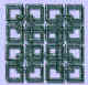 squares of emerald glass