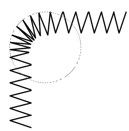 Make a selection and use this as a guide to keep your stitching curved as you want it.