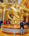 Michael and the fountain in the entrance of the Venetian Hotel