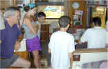 Janee making contacts while some neighbor campers look on