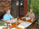 Michael enjoying a beer while Grandpa has his scotch