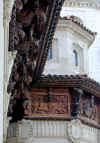 wood trim outside the castle.. looking up