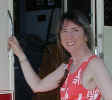 Janee taking in the groceries at our campsite in Florida NY