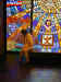 Janee gets a close-up look at the Masonic glass mosaic.