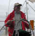 Michael steering the boat