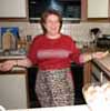 Michelle laughing about her goofy apron
