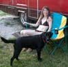 Janee drying off after her swim