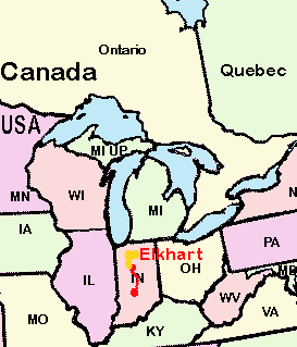 drove from Lafayette IN to Elkhart IN
