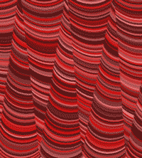round brush, foreground -> background jitter. Click top left, shift, click at the bottom. Up a bit and to the right, click again, then shift and click at the bottom of the first row. Zig zagging.