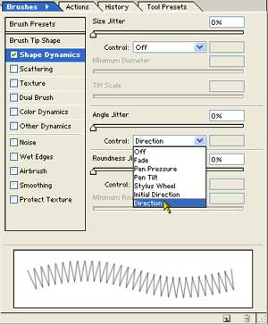 Making the stitches go in the direction you draw