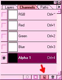 Click the New Channel icon to make a new alpha channel.