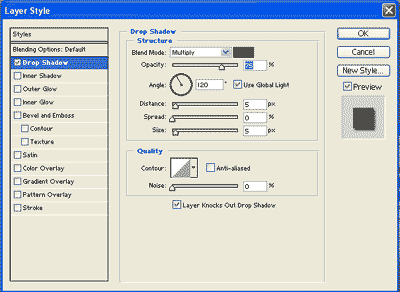 layer style: drop shadow